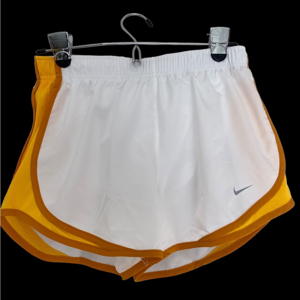 NWT RARE Nike Tempo running shorts white and orange size small